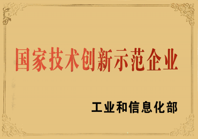 國家技術創新示范企業獎牌